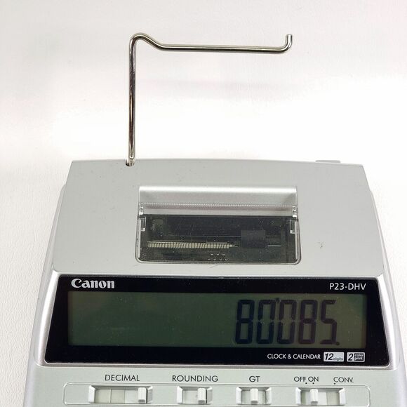 Canon P23-DHV-3 Printing Calculator with Currency Conversion, Clock & Calendar - Picture 3 of 8